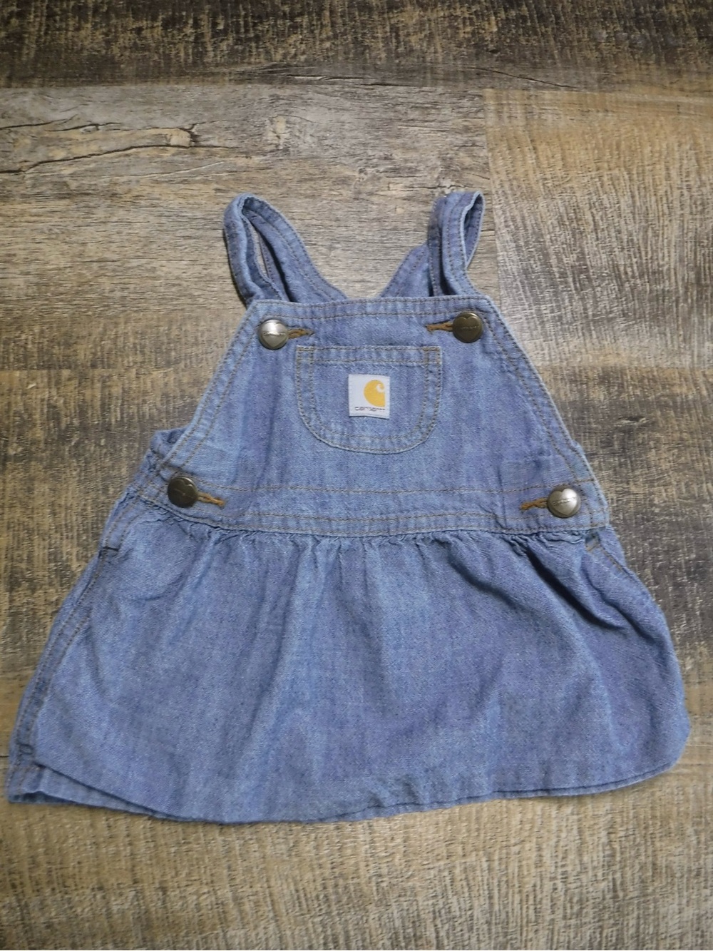Carhartt Girls' Light Blue Denim Overall Dress